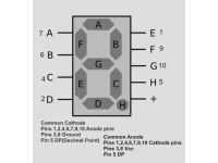 7 Segment LED Display Common Cathode for Arduino/Raspberry Pi/Robotics Pack of 5