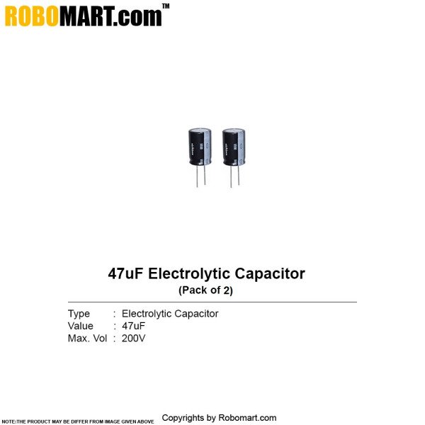 47µF 200v Electrolytic Capacitor (Pack of 2)