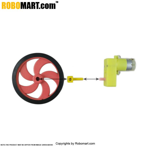4 MM BO Motor Shaft Wheel Coupling (Yellow)