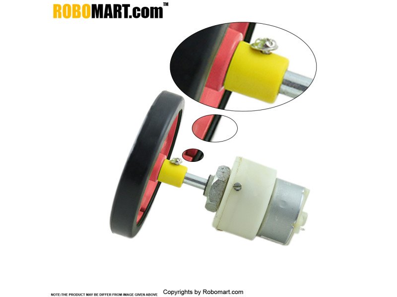 6 MM To 4 MM Robot Wheel Coupling (Yellow) Pack of 2