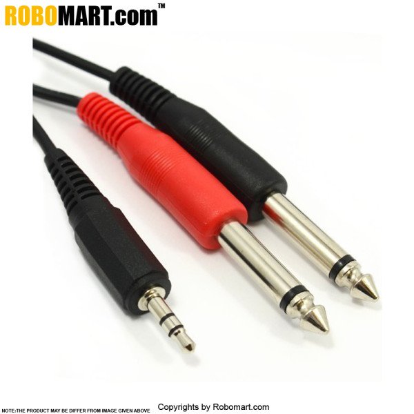 3.5mm Jack to Mixer 2 x 6.35mm Mono Jacks Cable Lead 1m