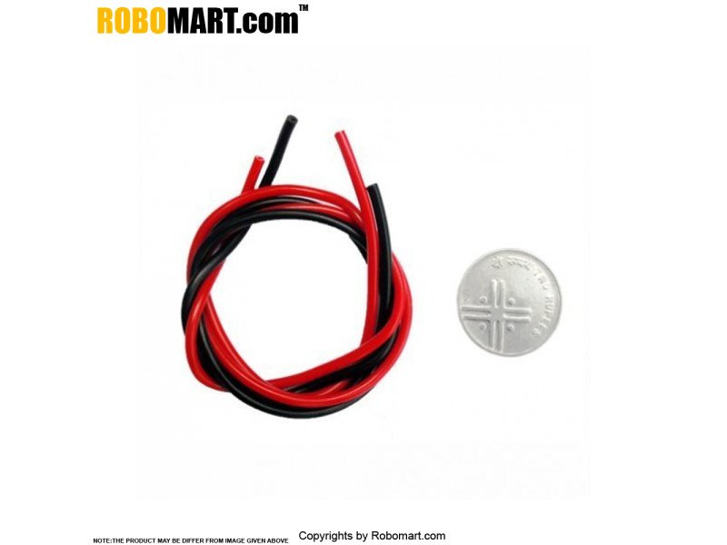 Copper Wire for Crocodile / Battery Clip (Red & Black) 1 Meter