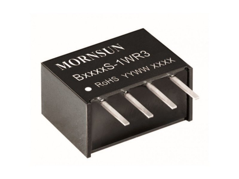 B1212S-1WR3 Mornsun 12V to 12V DC-DC Converter 1W Power Supply Module - Compact SIP/DIP Package