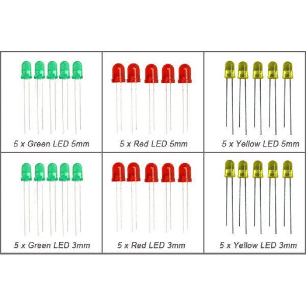 Multi Colour & Size LED Pack