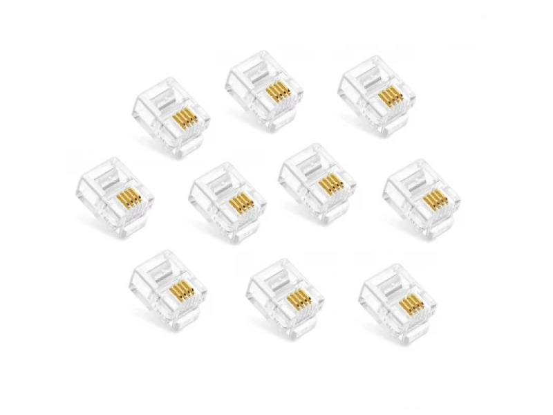 Telephone Plug 6P4C RJ11 Modular Plug (Pack of 10)