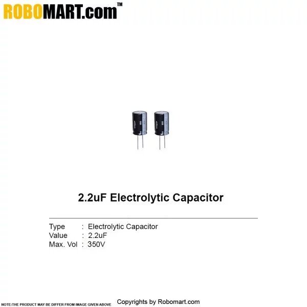 2.2µF 350v Electrolytic Capacitor (Pack of 5)