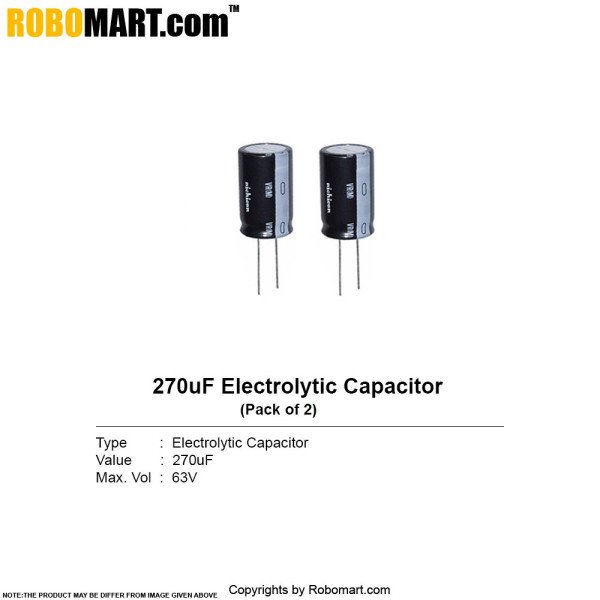 270µF 63v Electrolytic Capacitor (Pack of 2)