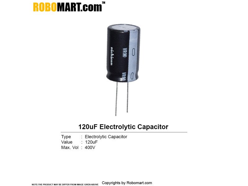 120µF 400v Electrolytic Capacitor