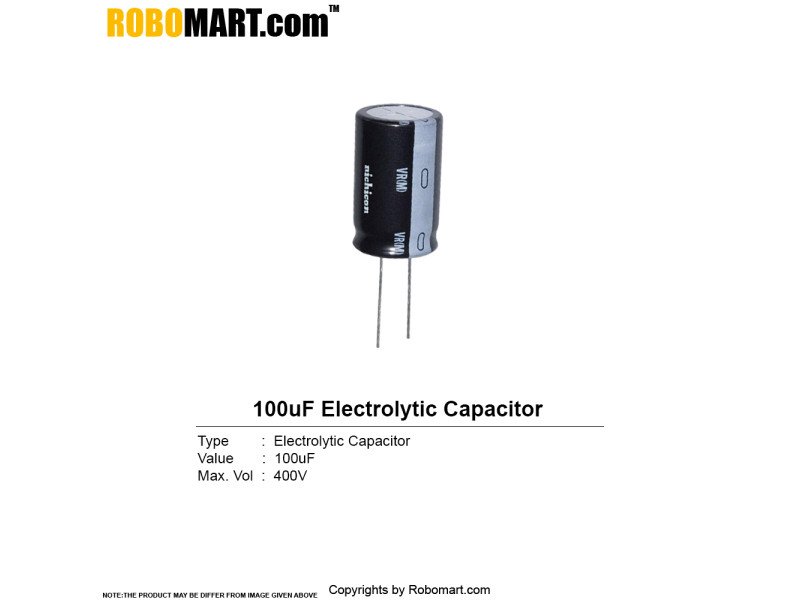 100 uF 400v Electrolytic Through Hole Capacitor