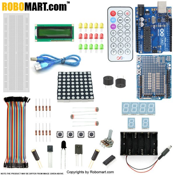 Robomart Arduino UNO R3 + Prototype Shield Starter Kit With 17 Basic Arduino Projects