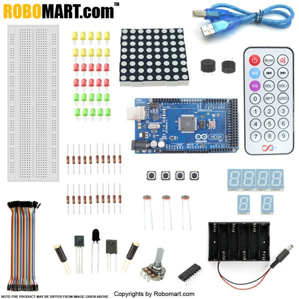 Robomart Mega 2560 R3 Starter Kit with 16 basic Arduino Project