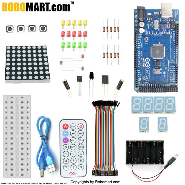 Robomart MEGA 2560 R3 Starter Kit With Basic Arduino Projects