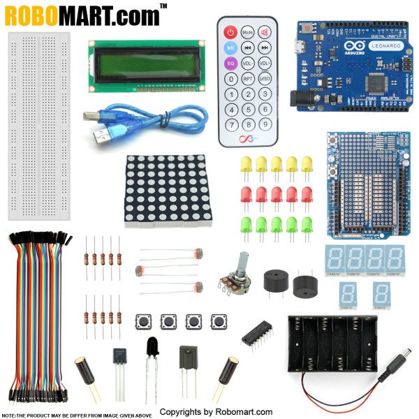 Robomart Leonardo R3 Prototype Shield Starter Kit with 17 Basic Arduino Projects