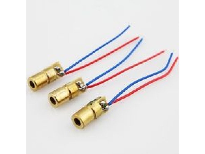 3 Pcs 650nm 6mm 5V DC 5mW Mini Laser Dot Diode Module Head WL Red Straight Line