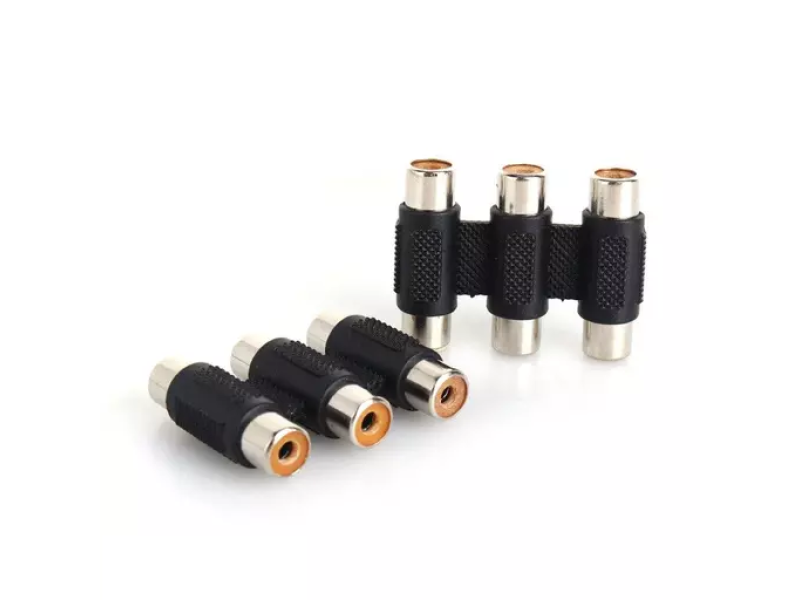 3-RCA Female to Female Audio Video Coupler Adapter Extender Jointer (Pack of 2)