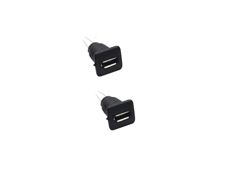 Mini Micro Usb Panel Mount Female Connector Black (Pack of 2)