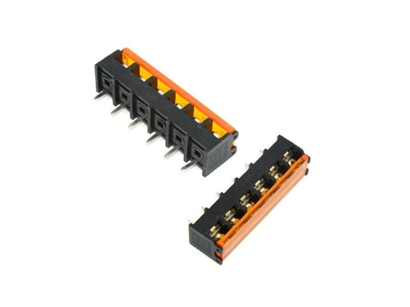 6 Pin Barrier Terminal Block Connector with Flap Cover Lid – 9.5 mm (Pack of 1)