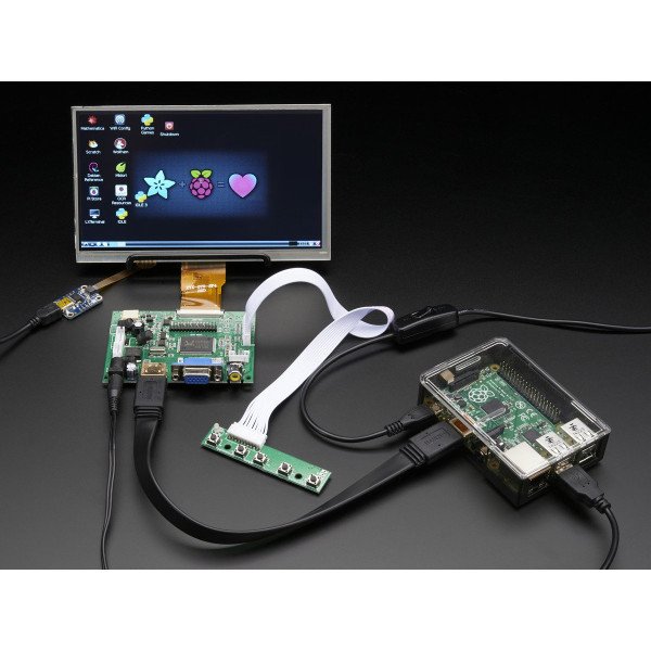 HDMI 4 Pi: 7" Display w/Touchscreen 1024x600- HDMI/VGA/NTSC/PAL