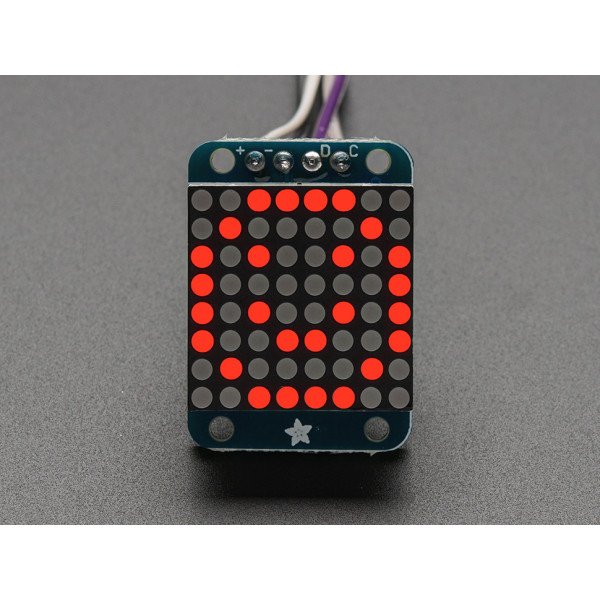 Adafruit Mini 8x8 LED Matrix w/I2C Backpack - Red