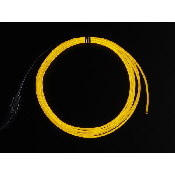 High Brightness Yellow Electroluminescent (EL) Wire - 2.5 meters - High brightness, long life