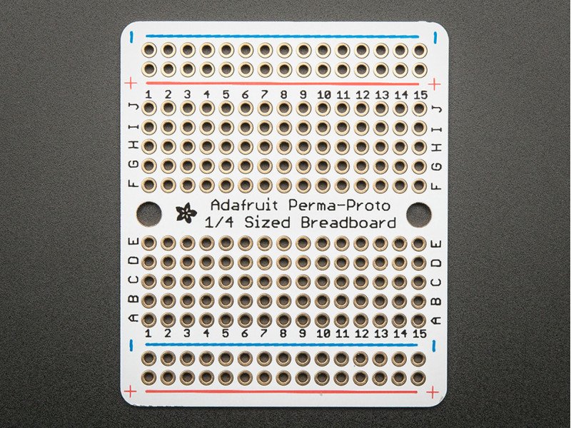 Adafruit Perma-Proto Quarter-sized Breadboard PCB - Single