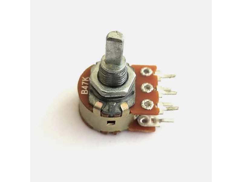 47K Ohm Dual Gang Rotary Potentiometer - Large 6 Pin Potentiometer