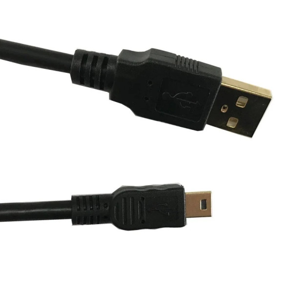 1.5 Meter USB 2.0 A Male to MINI-B 5pin Male 28/24AWG Cable with Ferrite Core (Gold Plated)