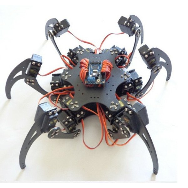 DIY 18DOF Aluminum Hexapod Spider Six 3DOF Legs Robot Kit with 32CH Controller