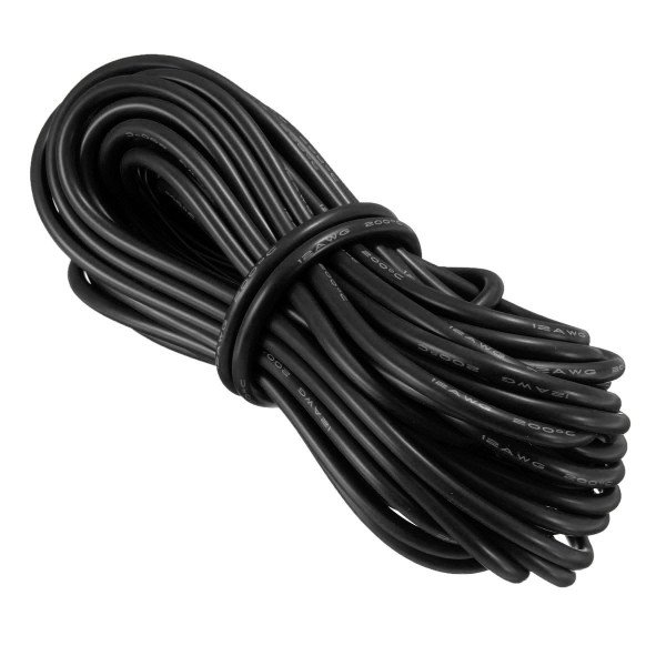 High Quality Ultra Flexible 12AWG Silicone Wire 5m (Black)