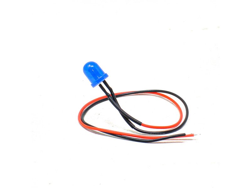5-9V 5MM Blue LED Indicator Light with Cable (Pack of 5)