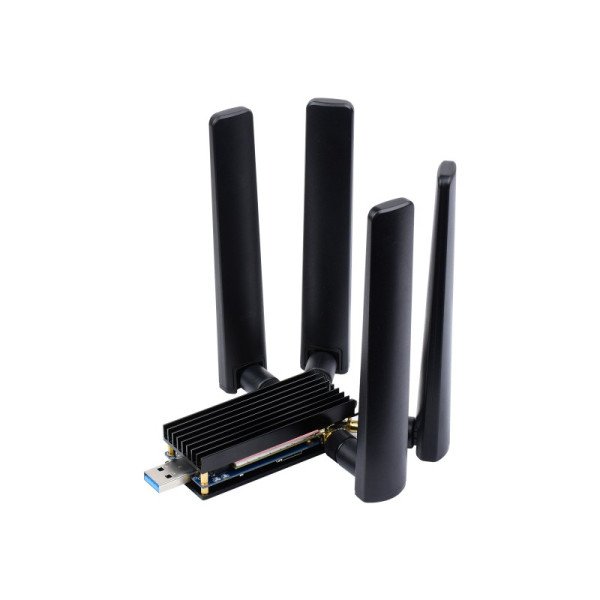 Waveshare 5G DONGLE Module, quad antennas, USB3.1 port, Aluminum Alloy Heatsink, M.2 Key B Interface