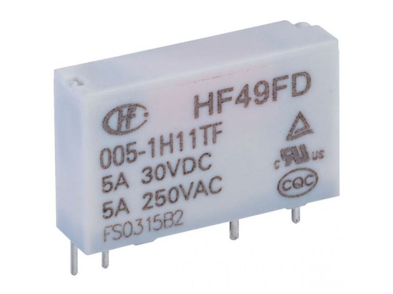Hongfa 5V 5A DC HF49FD/005-1H11TF 4 Pin SPST Miniature Power Relay