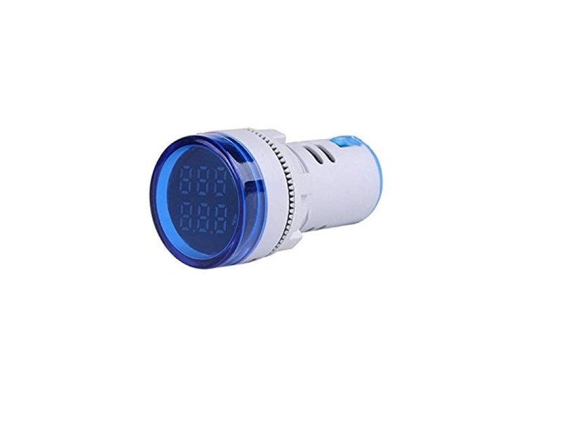 Blue AC50-500V 0-100A 22mm AD16-22DVA Round LED Indicator Light with Transformer