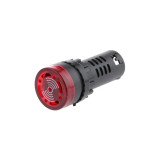 Red AC/DC24V 22mm AD16-22SM LED Signal Indicator Built-in Buzzer