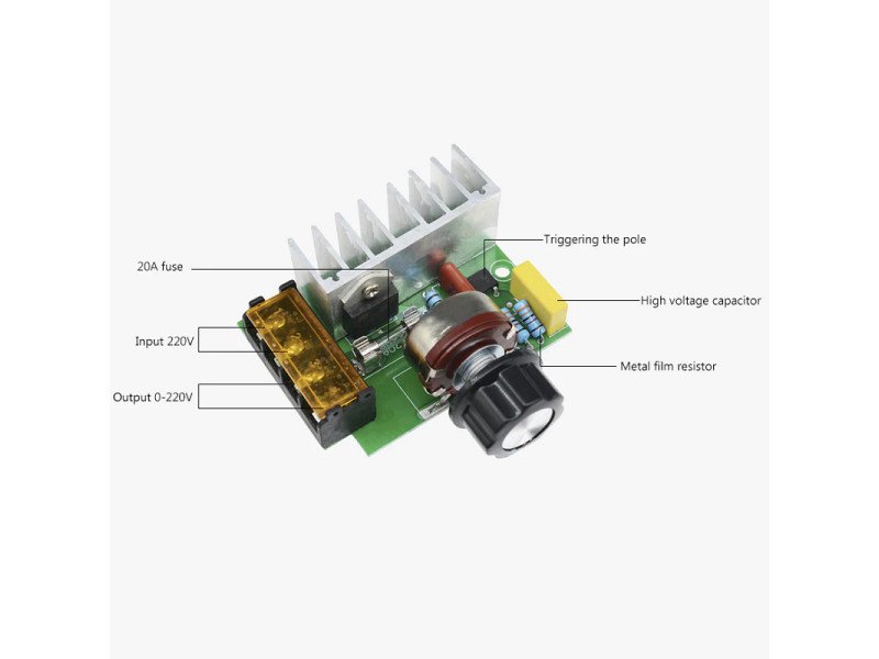 4000W High-Power Thyristor Electronic Regulator, Dimming Speed Regulation