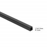 Pultruded Square Inner round Carbon Fiber Hollow Tube 1.7*1.7mm(OD) * 1mm(ID) * 400mm(L)