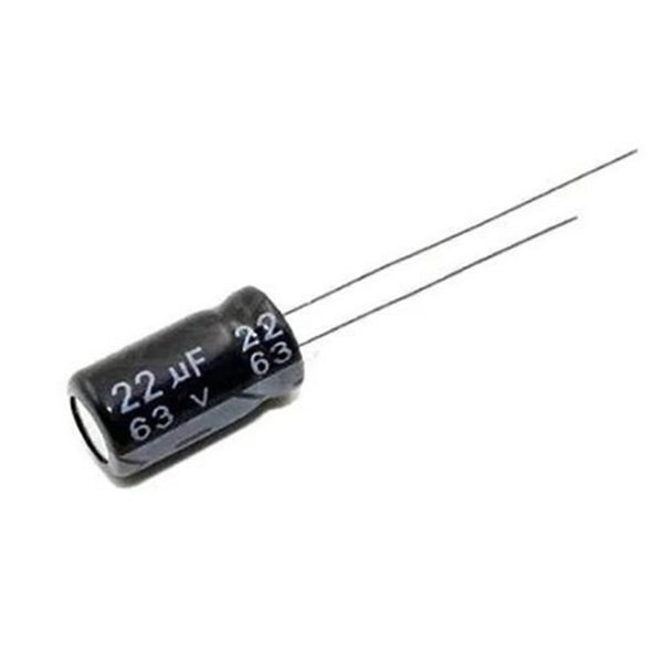 22 uF 63V Through Hole Electrolytic Capacitor (Pack of 10)