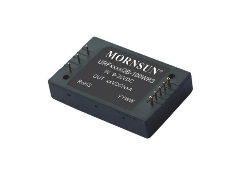 URF4805QB-100WR3 Mornsun 48V to 5V DC-DC Converter 100W Power Supply Module - Five Sided Metal Shielded Package