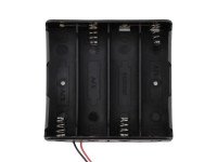 Black Plastic Storage Box Case Holder for Battery 4 x 18650 Cell Box, without Cover