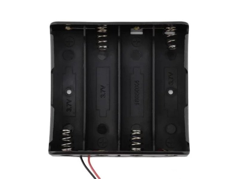 Black Plastic Storage Box Case Holder for Battery 4 x 18650 Cell Box, without Cover