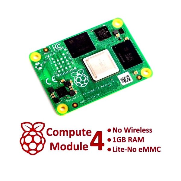 Raspberry Pi Compute Module 4 C1GB Ram – 8GB eMMC- No WiFi (Lite)