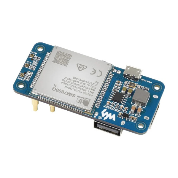 Waveshare SIM7600G-H 4G HAT (B) for Raspberry Pi, LTE Cat-4 4G / 3G / 2G Support
