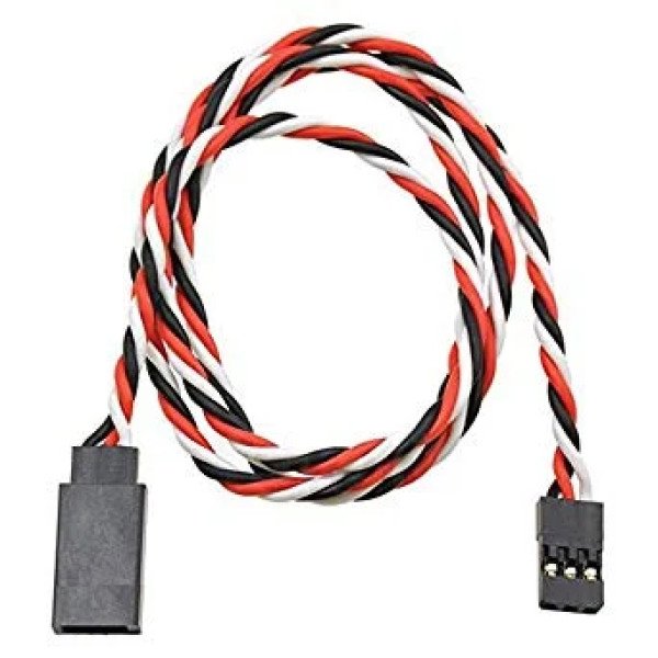 SafeConnect Twisted 100cm 22AWG Servo Lead Extention (Futaba) Cable with Hook