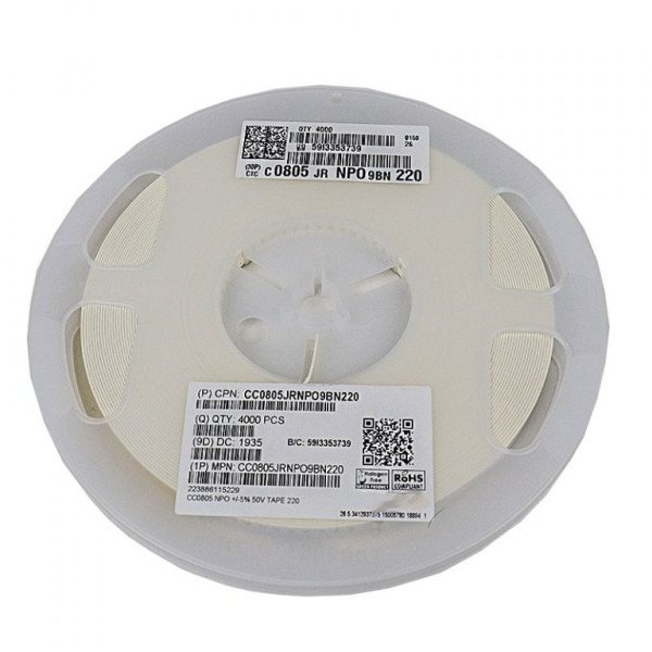 22pf 50v Capacitor 0805  SMD Package (Reel of 4000)