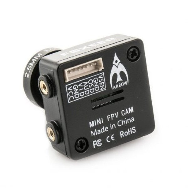 Foxeer HS1190 2.8mm 600TVL CCD OSD NTSC/PAL IR Block/IR Sensitive FPV Camera with Bracket Black PAL