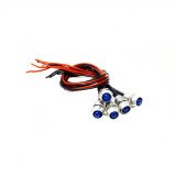 3V 5MM Blue LED Metal Indicator Light with 20CMCable