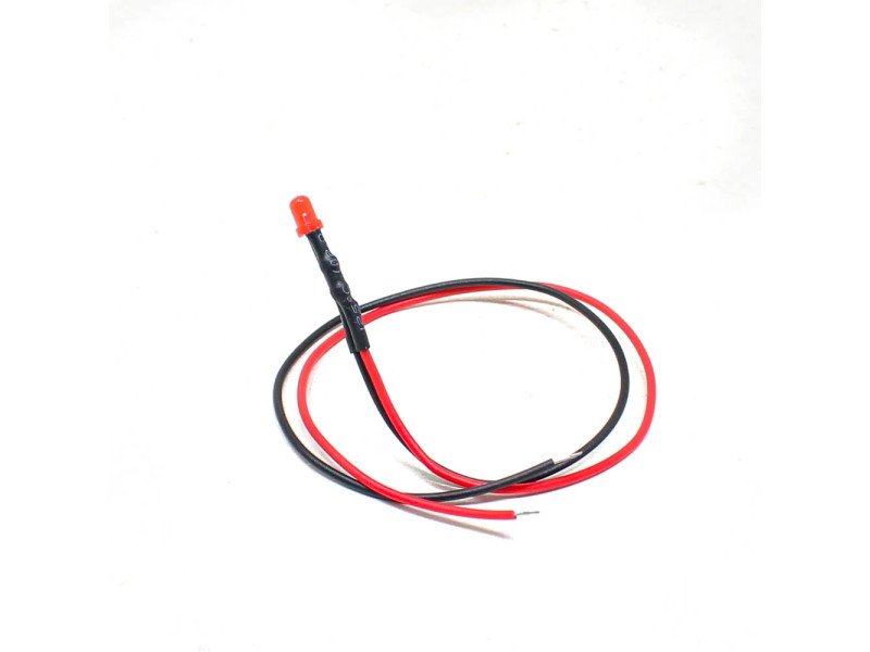 3V Red LED Indicator 8MM Light with Cable (Pack of 5)