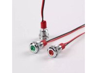 Blue 10-24V 10mm LED Metal Indicator Light with 15CM Cable