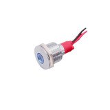 Blue 3-9V 10mm LED Metal Indicator Light with 15CM Cable