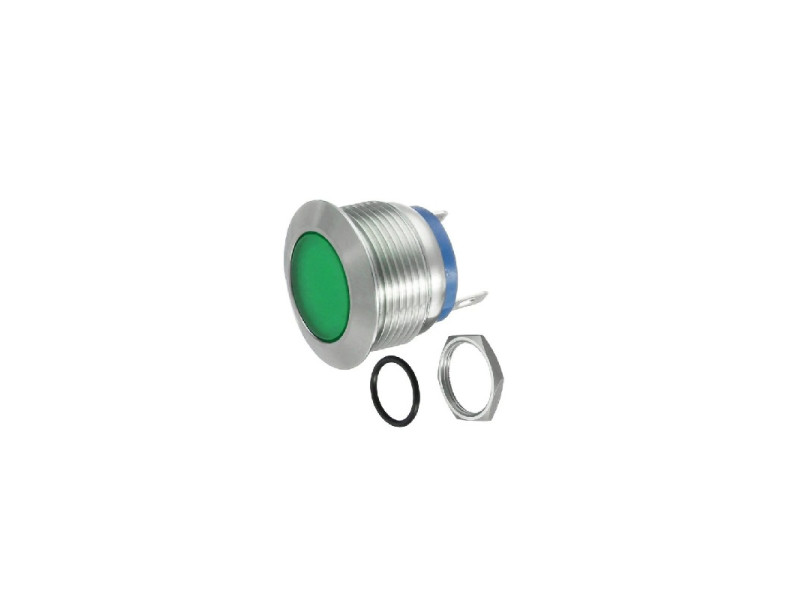 Green 3-9V 22mm LED Metal Indicator Light